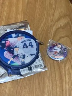 東京ヤクルトスワローズ　大西広樹 投手　ポーチ 缶バッジ　セット