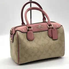 未使用COACHコーチミニボストンバッグ2wayショルダーバッグ シグネチャー