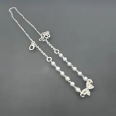 パールとリボンモチーフ ネックレス