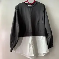 INGNI レイヤードスウェット グレー　M