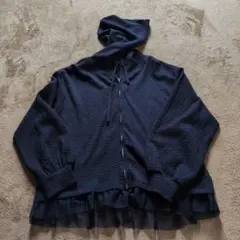 NUMU & CO フード付き ジップアップ カーディガン