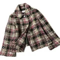 【美品】オールドイングランド　ツイードジャケット　ショートコート　チェック　38