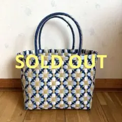 Mayu プラかごバッグ Mサイズ 藍×クリーム Mayu様専用 プラかごバッグ Mサイズ 藍×クリーム | Mercari