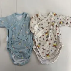 ベビー肌着 ユニクロ　ボディスーツ　長袖 2点セット　60サイズ　前開き