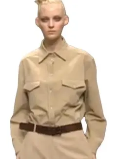 PRADA プラダ Y2K ミリタリー ストレッチ 長袖 シャツ ベージュのサムネイル