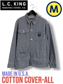 美國製 L.C.KING 棉質工作外套 條紋 M號