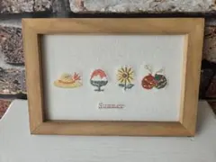 サリュ(salut!)　夏モチーフ刺繍パネル　季節飾り　木製　スリーコインズのサムネイル