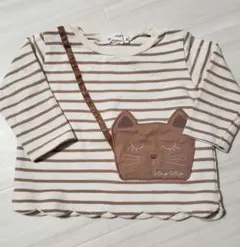 SLAPSLIP☆ボーダーくまポシェット長袖Tシャツ　80サイズ　ベピー