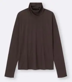 GU☆ソフトシアーハイネックT ブラウン　XL 送料無料！