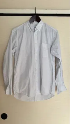 UNIQLO ホワイトストライプ 長袖シャツ S