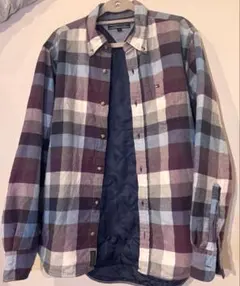 【美品】TOMMY HILFIGERキルティングシャツジャケットチェック L相当