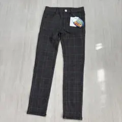 ☆新品　ネイビー　スーパーストレッチパンツ　のびるモン　タータンチェック　140