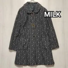 MILK スプリングコート 総柄 Aライン レトロ ガーリー ブラック フリーのサムネイル