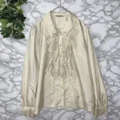 ROSE ROOM フリル付き長袖ブラウス アイボリー