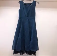 結婚式 お呼ばれ パーティードレス 青 ブルー ドレス レース