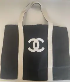 [CHANEL]海外ノベルティ コットンキャンバストートバッグ　CCマーク