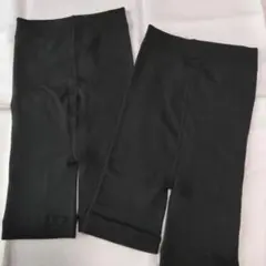 新品未使用 キッズレギンス ２分丈 裏起毛 140〜160 黒 ２枚セット