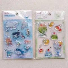 セリア amifa ウォーターシール クリームソーダ アクアリウム