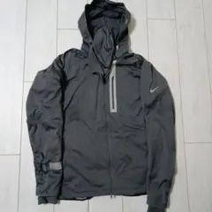 ナイキ　NIKE　DRI-FIT　フード付き　ジャケット　グレー　反射板付き　М