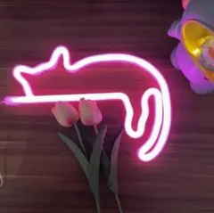 ネコ 猫 ネオンサイン ネオンライト LED 照明 ライト ハロウィン USB