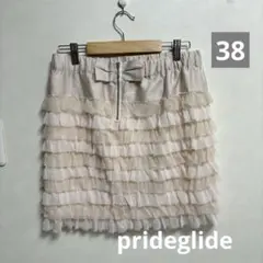 美品　prideglideプライドグライド　フリルレーススカート38のサムネイル