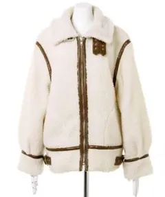 ホワイトベージュ ボアジャケット