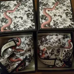 GUCCI 花柄 ヘビモチーフ 巾着袋２点+箱２個