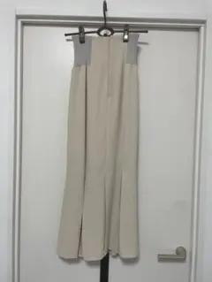 ベージュ レースアップ ロングスカート　COCODEAL