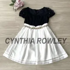 シンシアローリー【美品】オーガンジー　ビジュー　花とラインストーンのパフスリーブのサムネイル