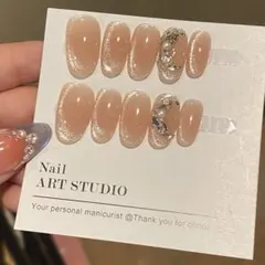 マグネットキラキラ　ショート　ストーン付き　 ネイルチップ Sサイズ