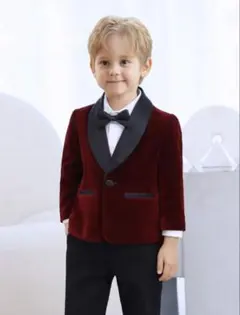 キッズ ベルベット素材スーツ3y 100cm