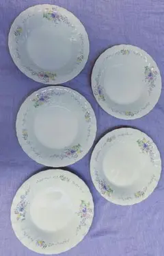 新品未使用・美品　昭和レトロ　かわいい花柄　中皿セット