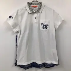 Beams Golf ビームスゴルフ 切替え 半袖ポロシャツ 花柄 ペイズリー