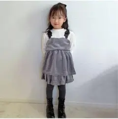 肩リボンベロアドットチュニック キュロット セットアップ