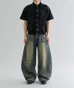 【Lサイズ】【EPNK】パッチワークカーブデニムパンツ【現在完売品】