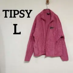 TIPSY 【L】ピンク フリース ジャケット アウター ポケット あたたか