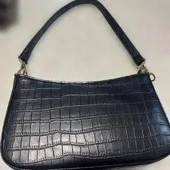 黒 クロコダイル風 バッグ