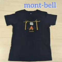 s*x様 mont-bell キッズ Tシャツ 150 ネイビー キャンプ柄 モ
