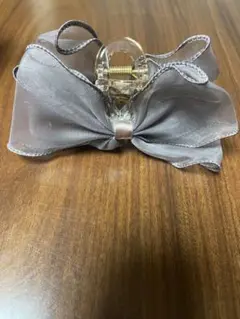 LA MUe シフォンリボンバンスクリップ モカ