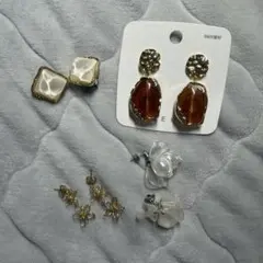 ピアス 4点セット ゴールド ホワイト