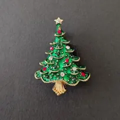 クリスマスツリー ラインストーン ブローチ N53-20 ② クリスマス