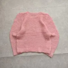 モヘア風 ニット セーター ショート丈 ざっくり編み ガーリー フェミニン