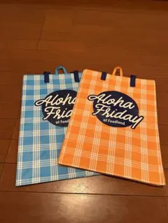 オレンジとブルー　フードランドAloha Friday エコバッグ 2つセット