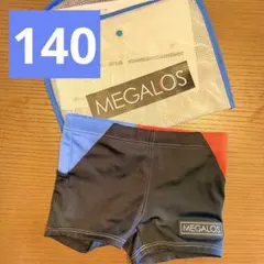 メガロス　男児水着セット　バック 水着 ボクサー キッズ 男の子 スイムパンツ 切替 サメ柄 サメ図鑑