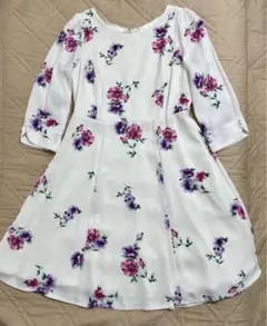 MISCH MASCHミッシュマッシュ 　ひざ丈ワンピース　長袖　花柄　M