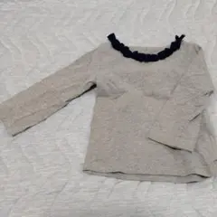 長袖トップス グレー Sサイズ フリルネック