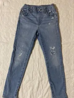 ユニクロ　ウルトラストレッチスリムフィットジーンズ　ダメージ・ファスナー無130