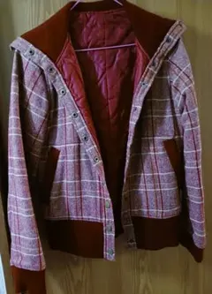 テッツプロダクト　赤とピンク　チェック柄　ブルゾン　 M