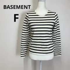 BASEMENT クルーネックボーダートップス F
