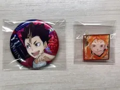 ハイキュー 西谷夕＆日向翔陽 缶バッジ＆色紙風アクリルキーホルダー ＋カード